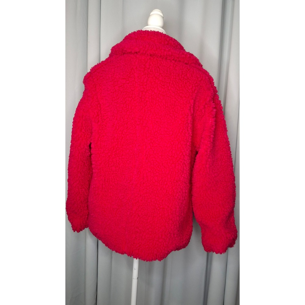 UGG Gertrude Short Teddy Faux Shearling Coat Jacket PINK Cerise Size XS - Picture 6 of 13